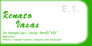 renato vasas business card